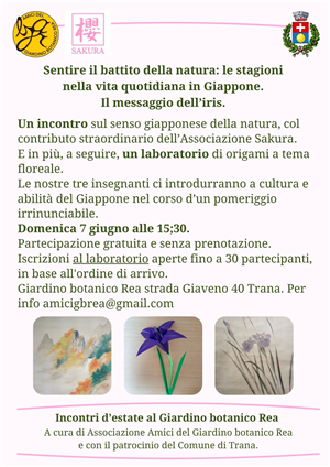 Incontri d'estate al Giardino Botanico Rea - Il messaggio dell'iris.