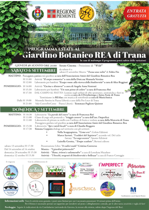 Giardino Botanico Rea - Programma estate 2025. Settembre ricco di eventi.