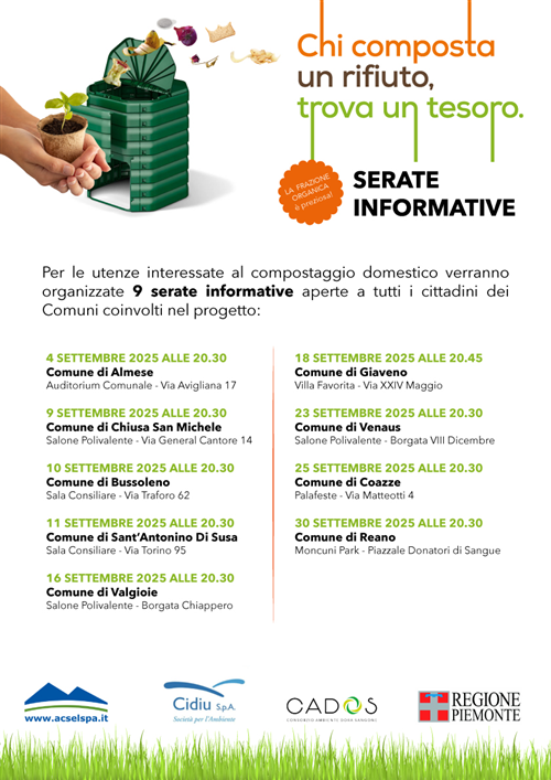 Compostaggio domestico: incontri formativi, video tutorial e regolamento per la corretta pratica del compostaggio domestico. Informazioni su compostiere a prezzo agevolato.